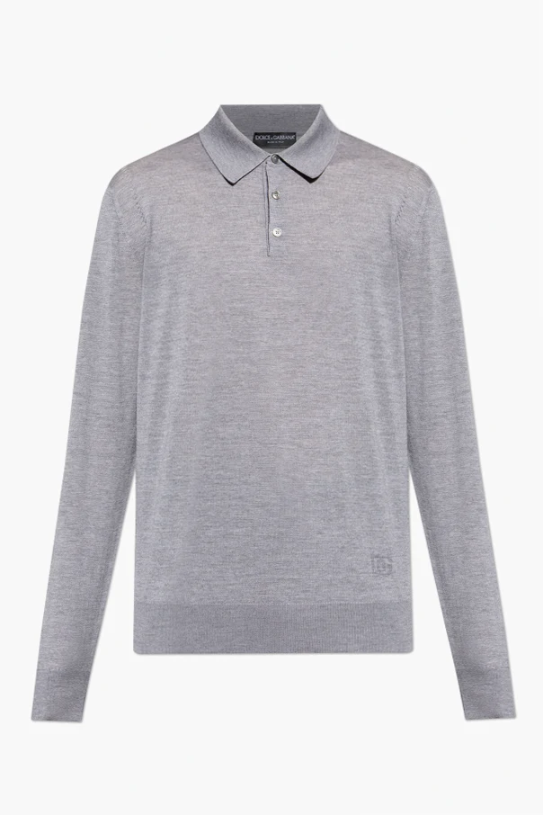 GREY Wool polo sweater