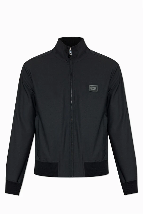 CZARNY Lekka kurtka ze stójką