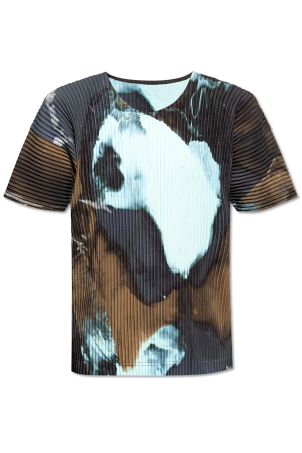 MEHRFARBIG Plissiertes T-Shirt