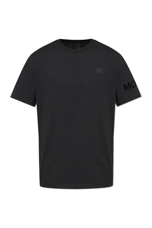 SCHWARZ T-Shirt mit Logo-Patch