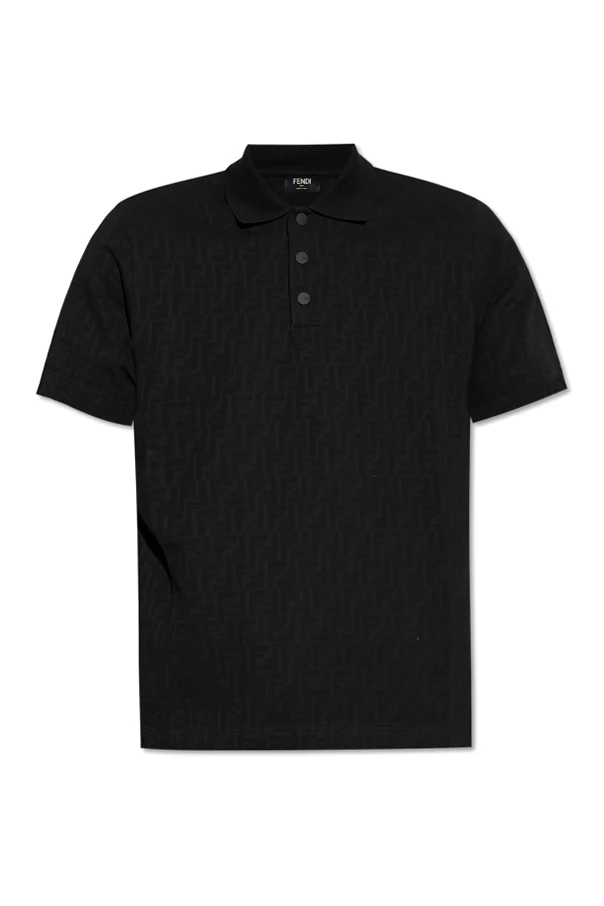 SCHWARZ Polo mit Monogramm