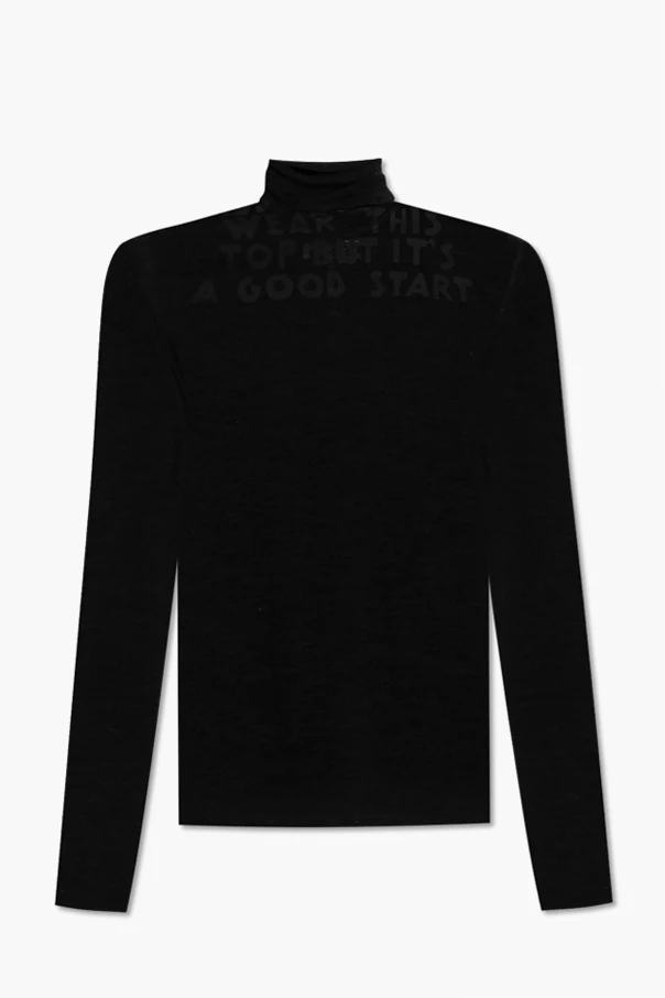 CZARNY Cienki wełniany golf