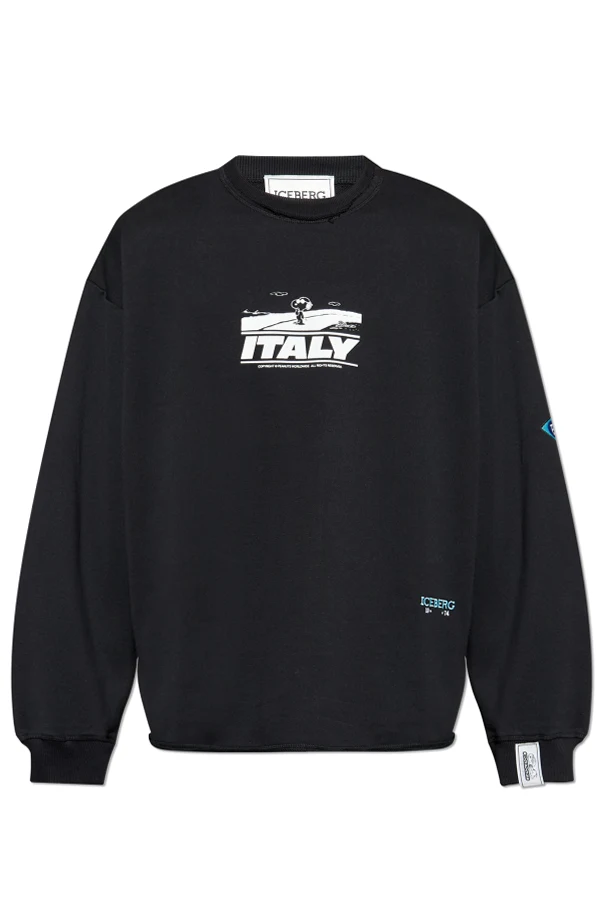 SCHWARZ Sweatshirt mit `vintage`-Effekt