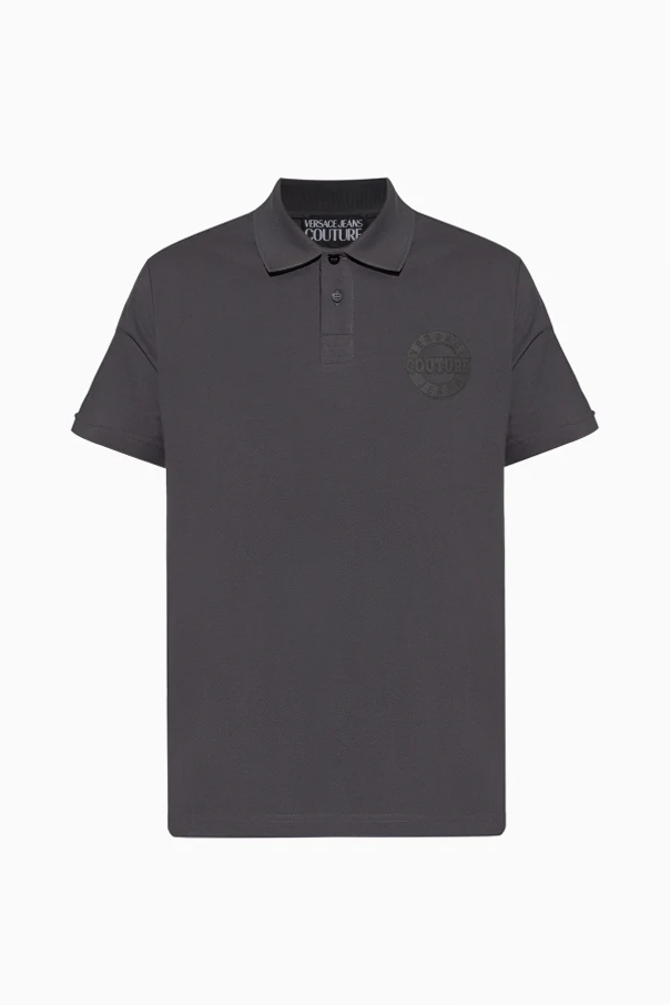 GREY Polo with printed logo