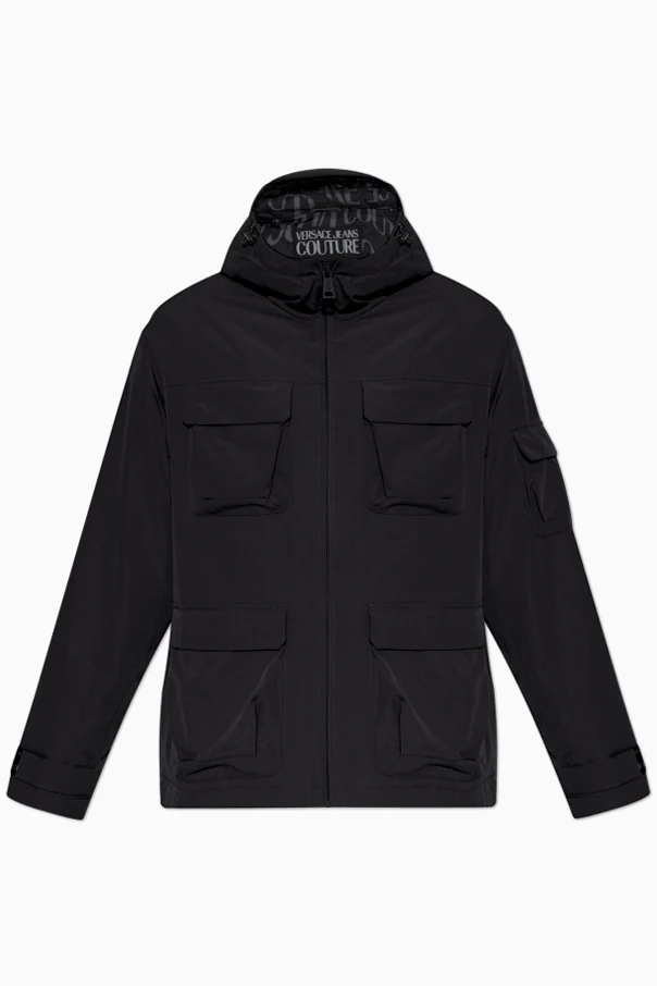 SCHWARZ Wattierte Jacke mit Kapuze