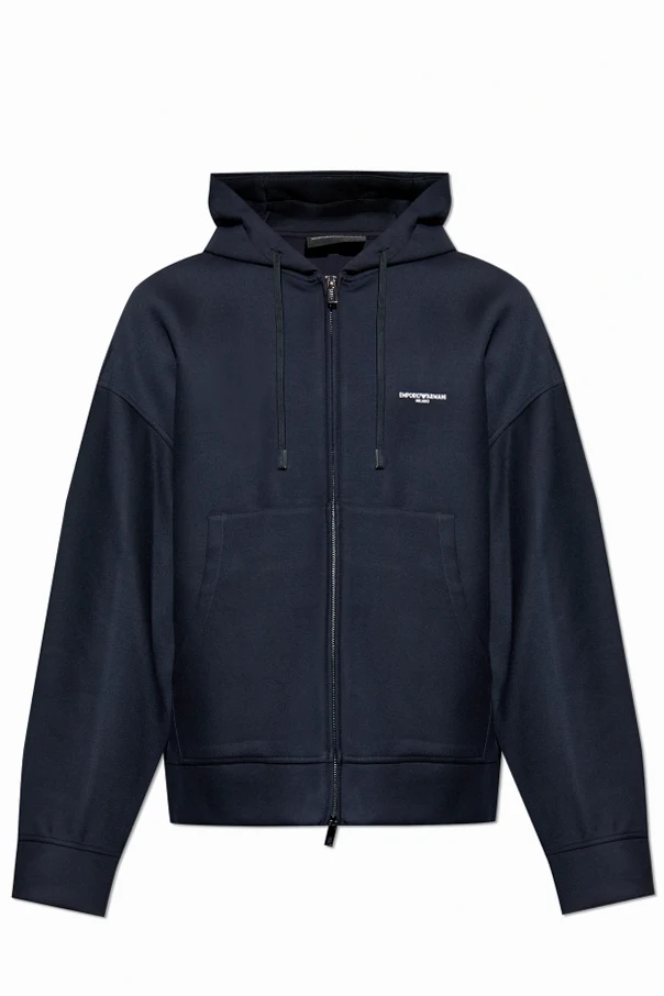 GRANATOWY Bluza z kapturem