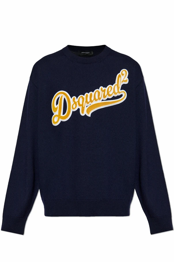 MARINEBLAU Wollpullover mit Logo