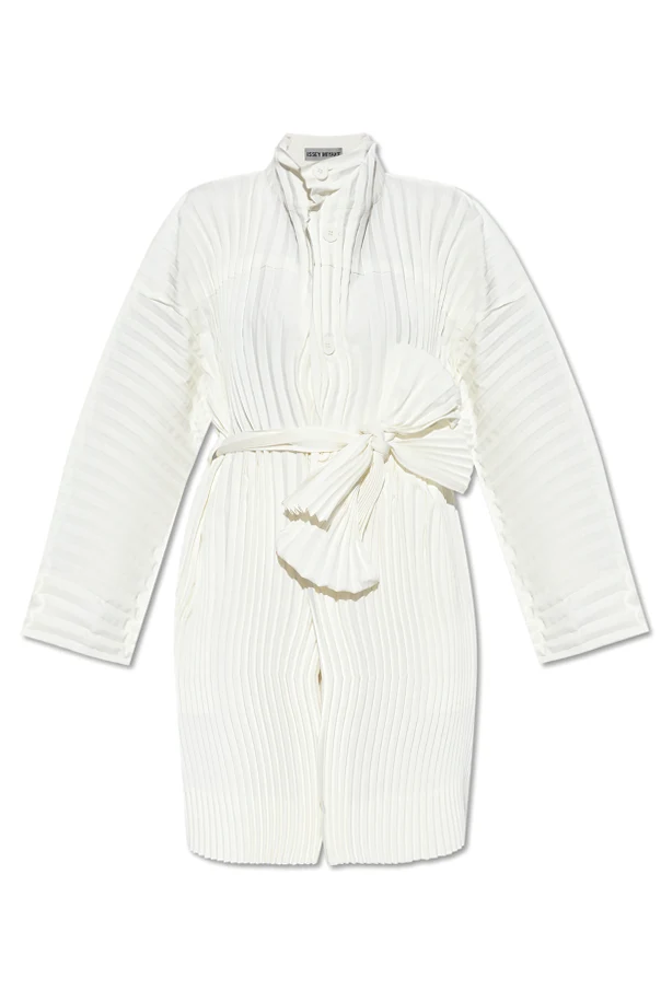 WHITE Pleated coat