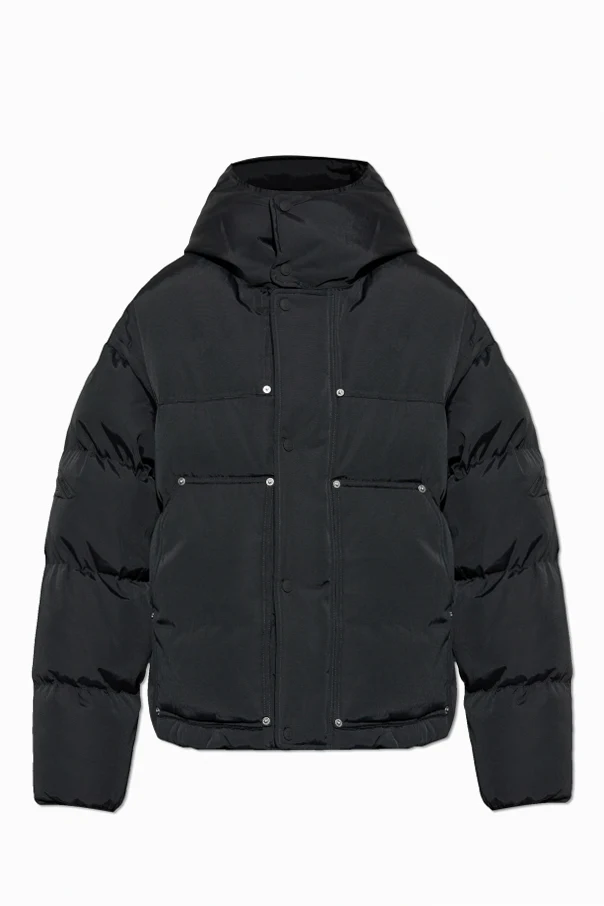 SCHWARZ Steppjacke mit Logo