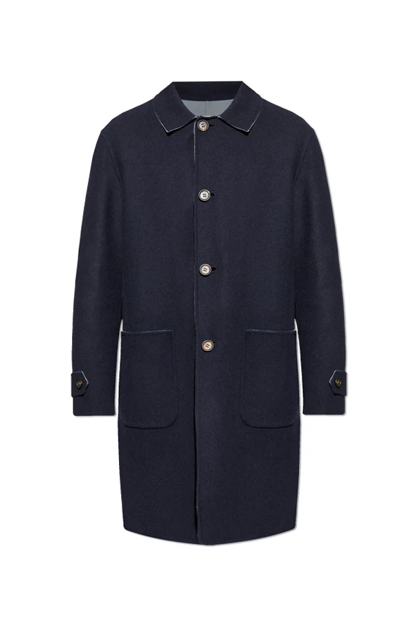 GRANATOWY Dwustronny płaszcz