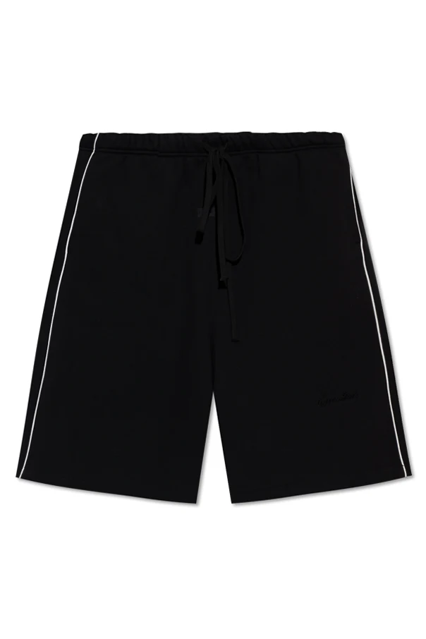 SCHWARZ Shorts mit aufgesticktem Logo