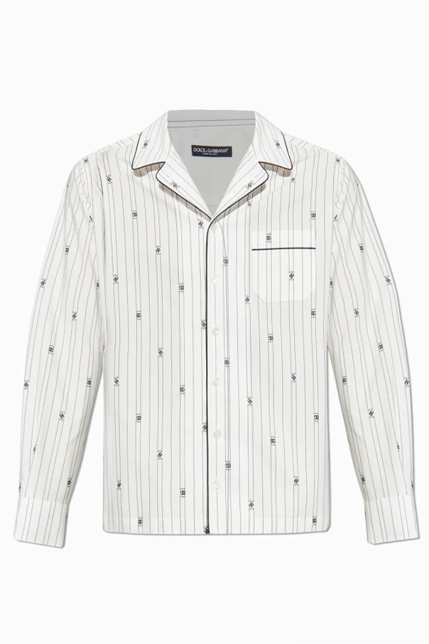 WHITE Shirt with a striped pattern