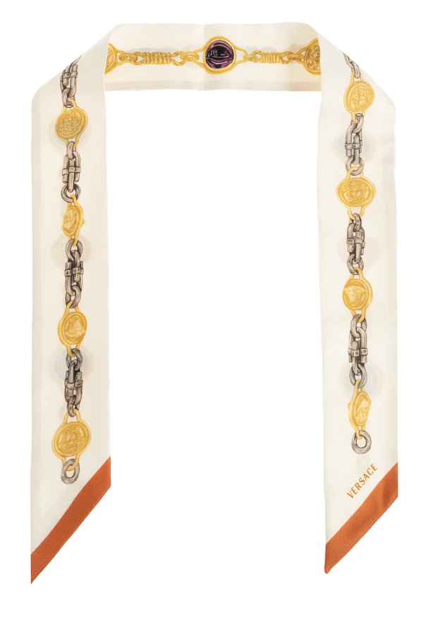 cream Silk scarf with "The Lover" print