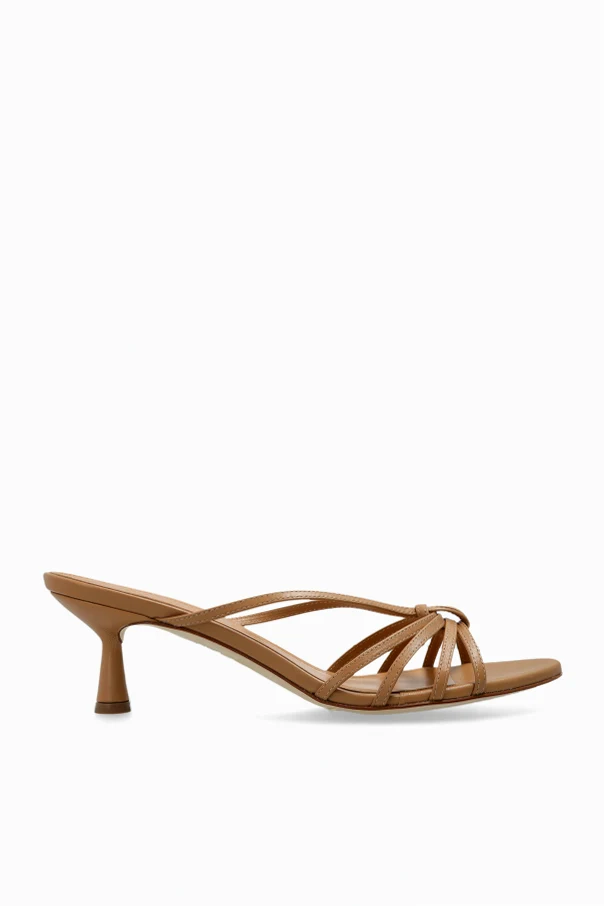 beige 'Abby' heeled slides