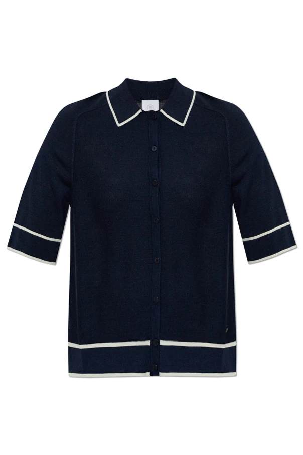 NAVY BLUE Silk cardigan "Peaches"