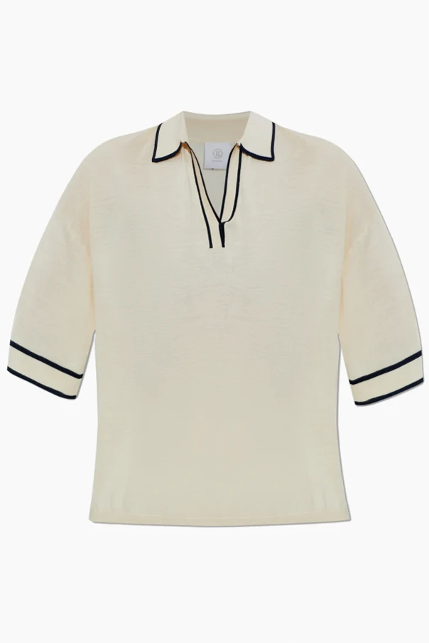 cream Silk polo ‘Paris’