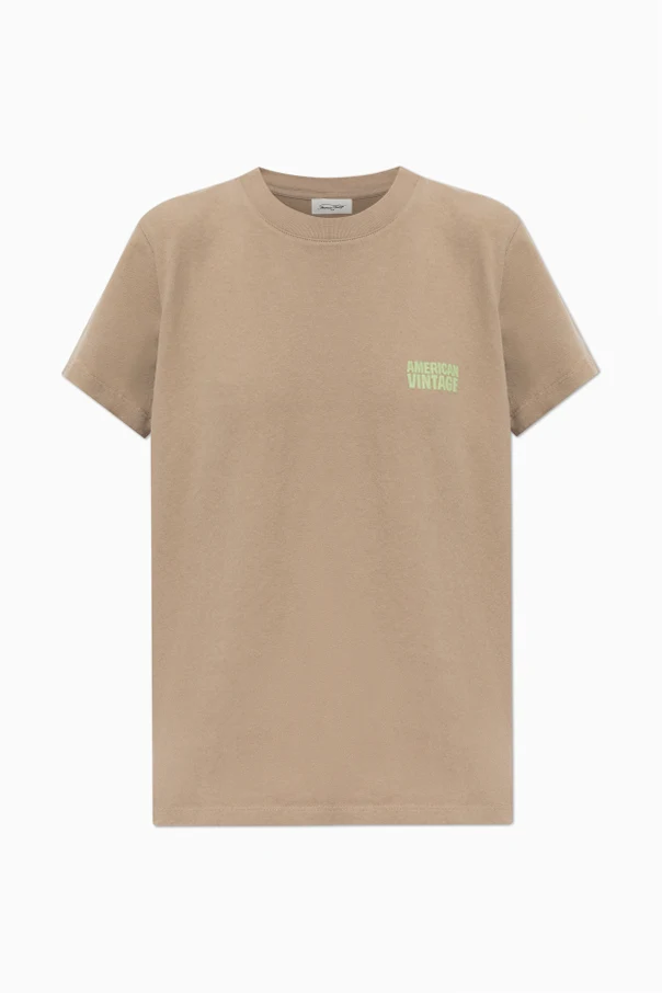 beige T-shirt with logo