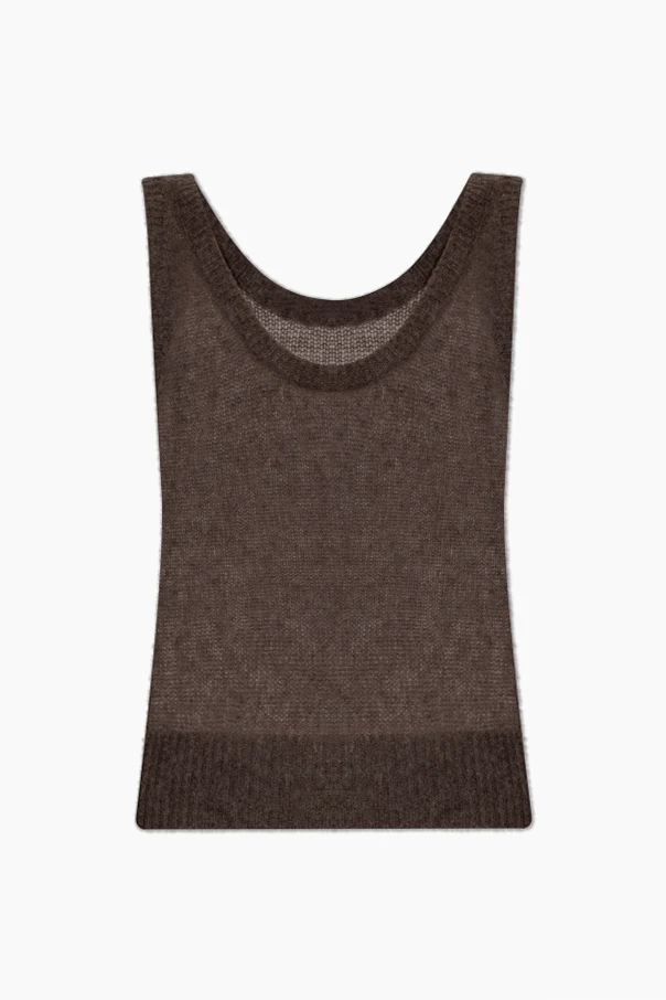 BROWN Top with spaghetti straps