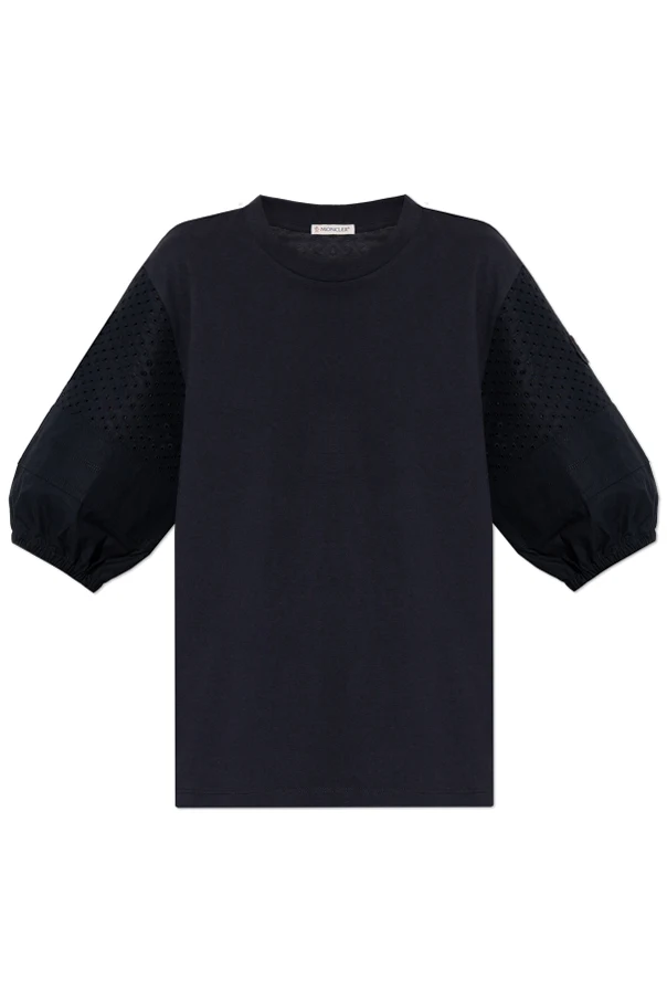 NAVY BLUE Top with puff sleeves