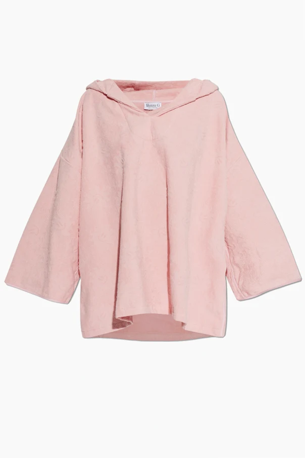 PINK Poncho with hood ‘Sunny Toweling’