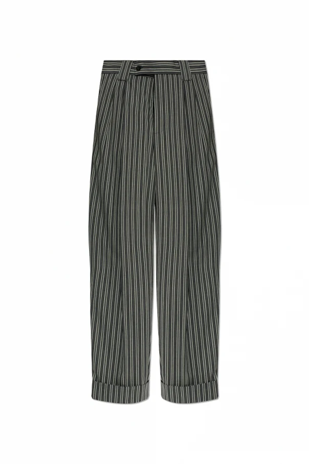 GREY Striped pattern pants