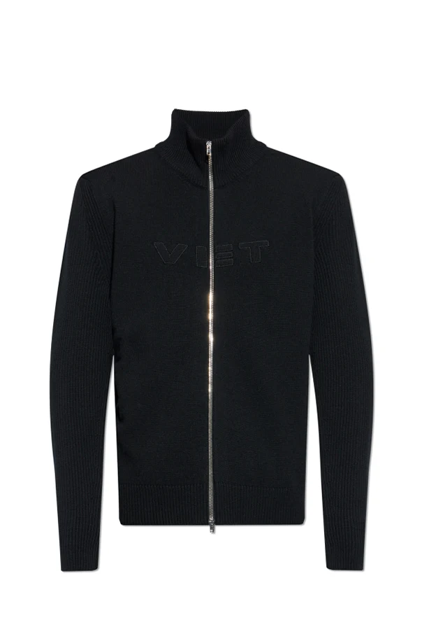 SCHWARZ Strickjacke mit Reißverschluss