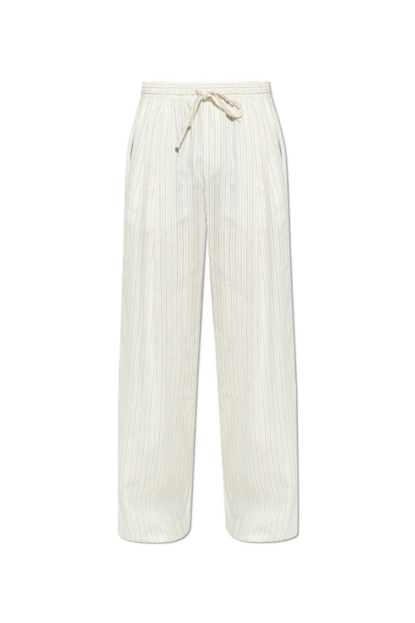 cream Loose-fit striped pants