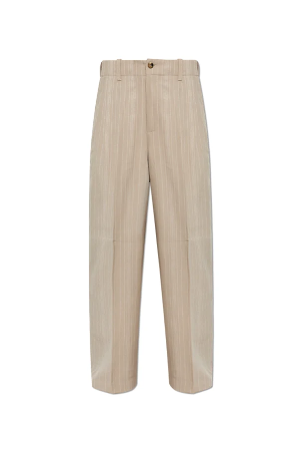 beige Striped pattern pants