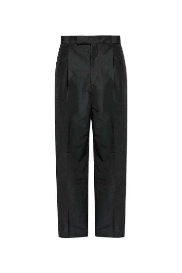 BLACK Wide-leg pleated pants