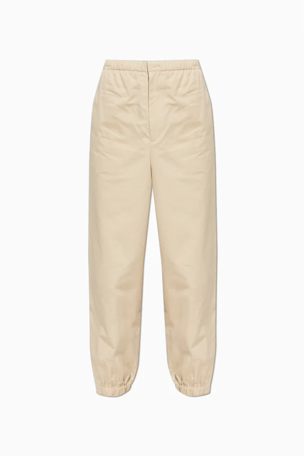 beige Pants with ribbed cuffs