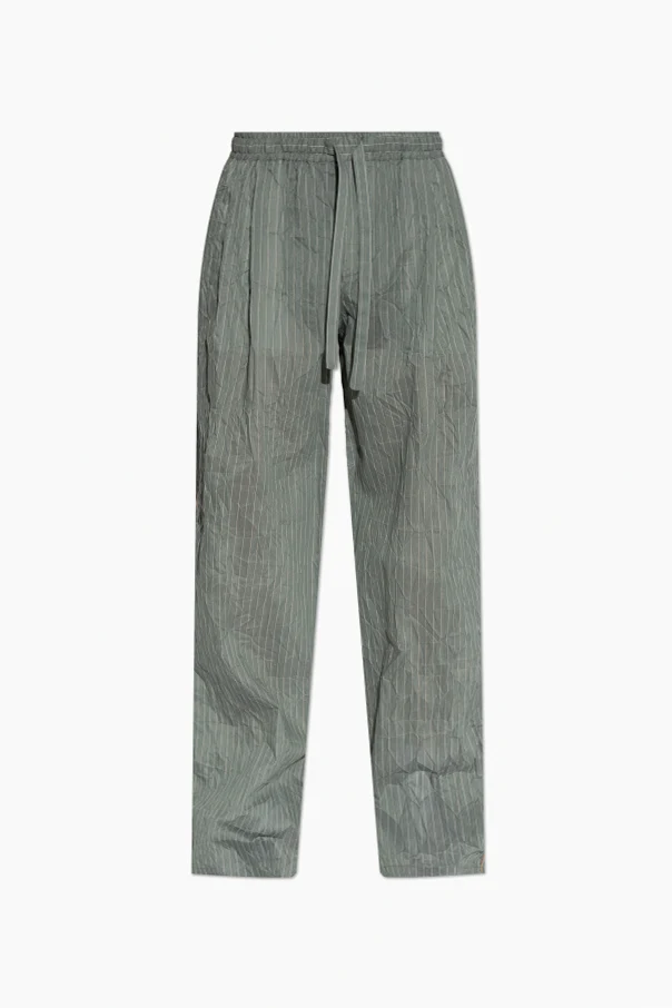 GREEN Wrinkled-effect pants