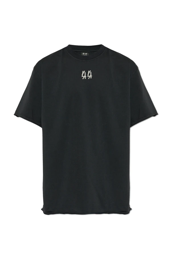 BLACK T-shirt with printed logo