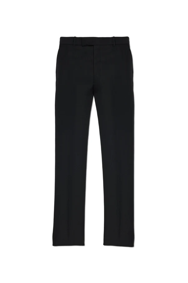 BLACK Wool pleated trousers