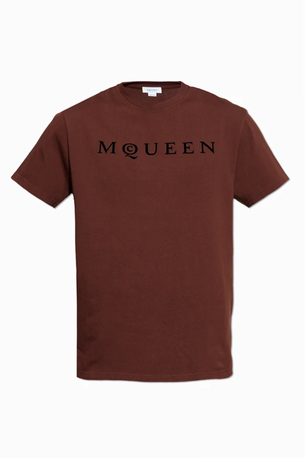 BRAUN T-Shirt mit Logo und Samt-Finish