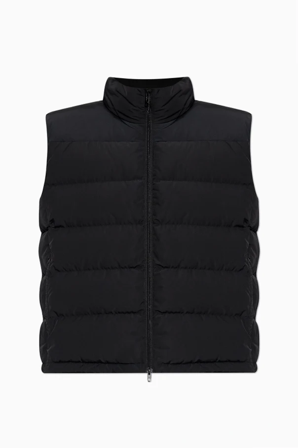 CZARNY Puchowa kamizelka z logo