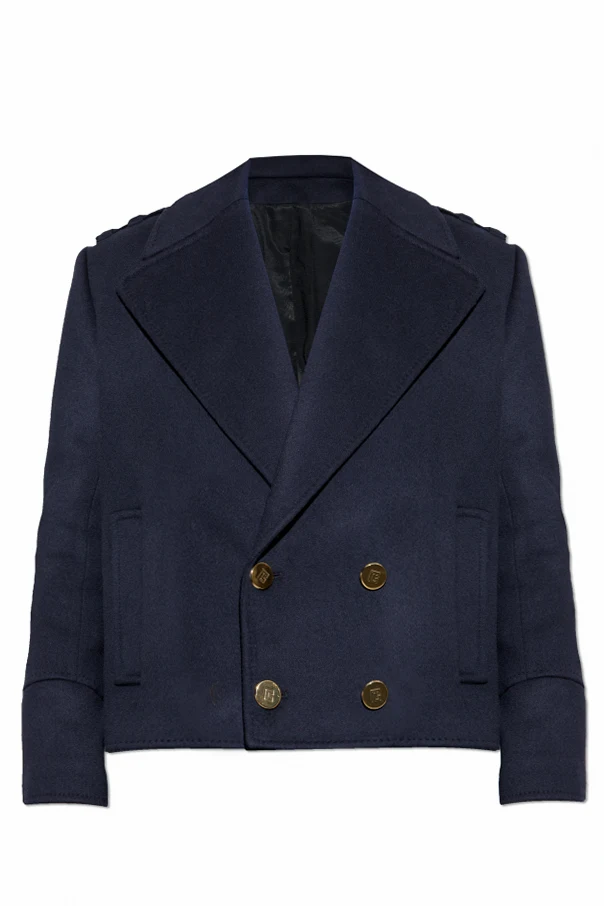 MARINEBLAU Kurzer Wollmantel