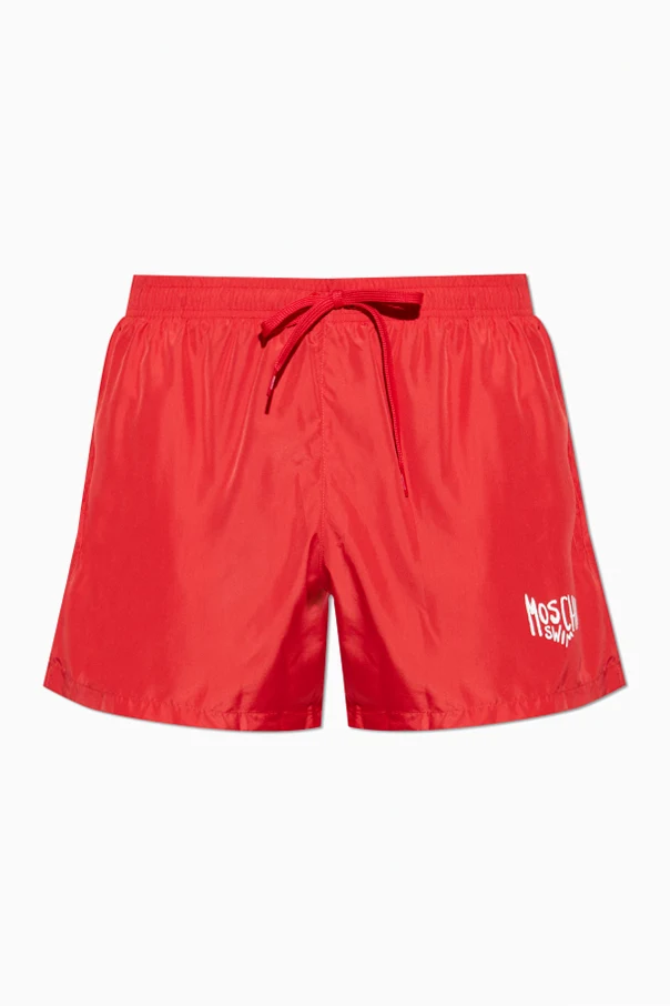 CZERWONY Szorty kąpielowe z logo