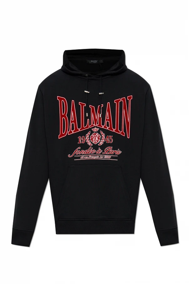 SCHWARZ Sweatshirt mit samtigem Logo-Finish