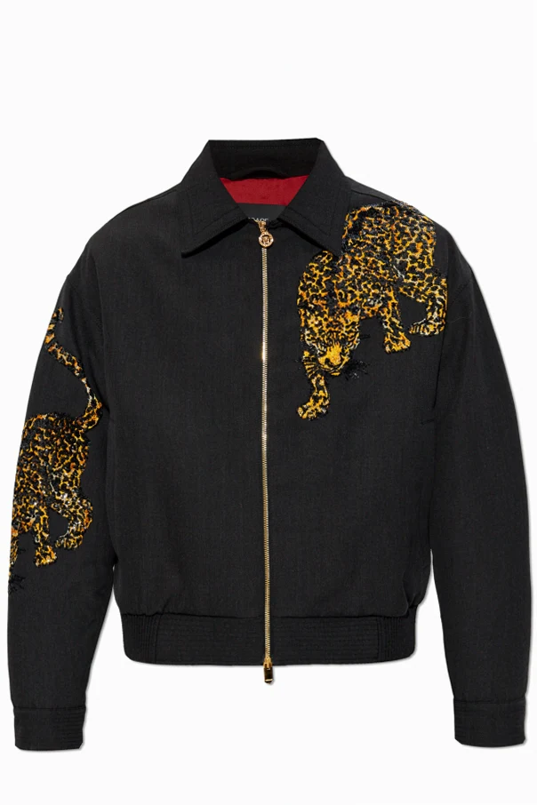 SCHWARZ Jacke mit Applikation