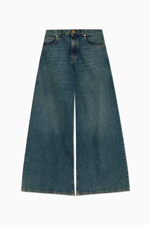 NIEBIESKI Jeansy z szerokimi nogawkami