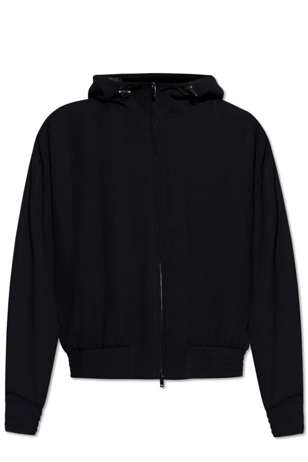 SCHWARZ Wolljacke mit Fischgrätmuster