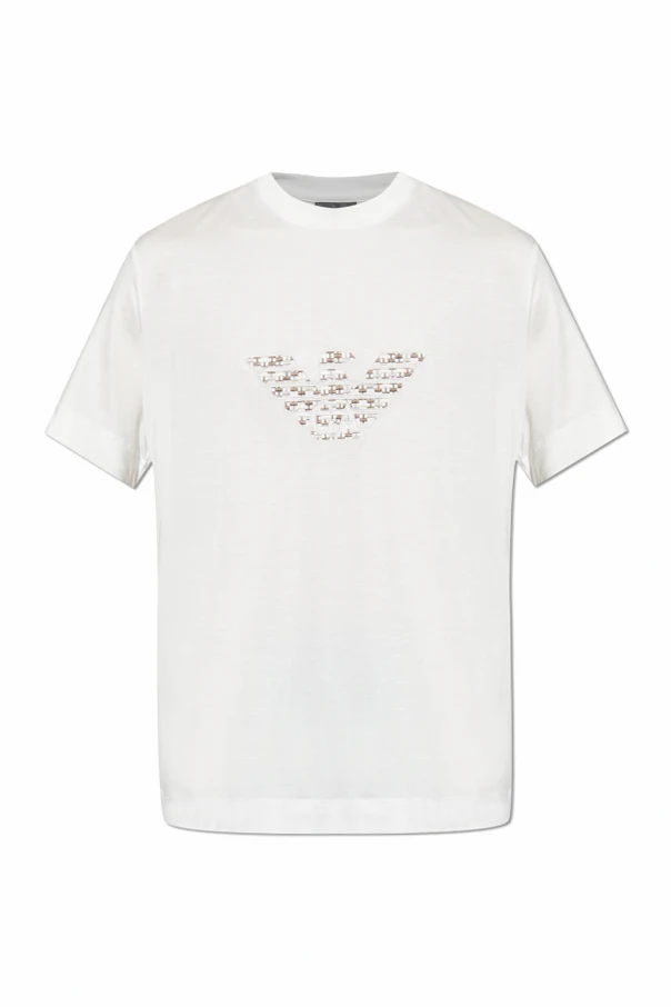BIAŁY  T-shirt z wyszytym logo