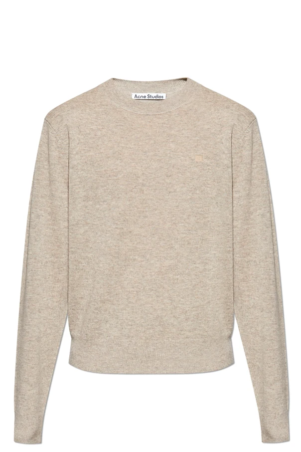 BEIGE Wollpullover mit Logo