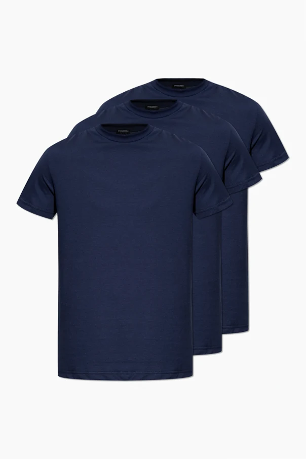 GRANATOWY Trójpak  t-shirtów bieliźnianych