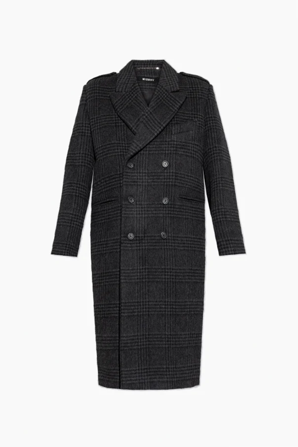 GRAU Karierter Mantel