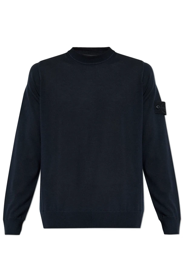MARINEBLAU Wollpullover mit Rundhalsausschnitt