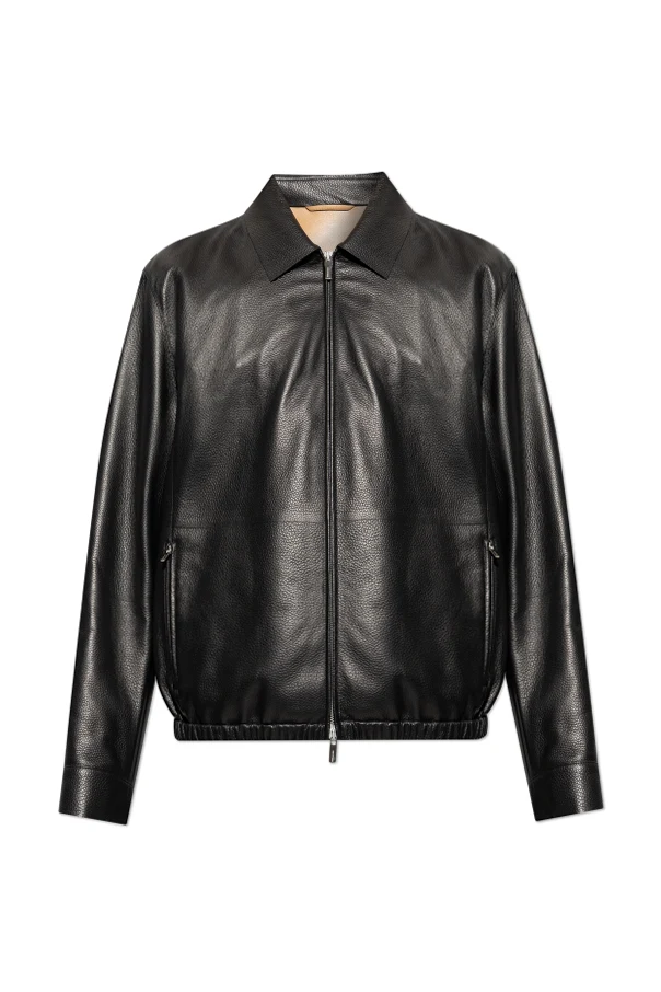 CZARNY Skórzana kurtka