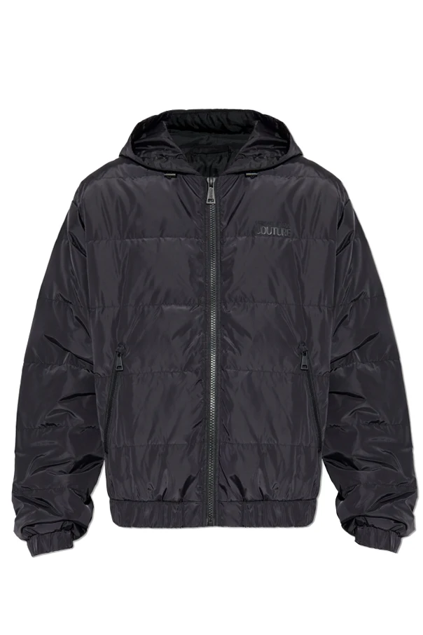 BLACK Insulated hooded jacket