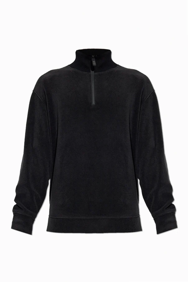 SCHWARZ Fleecejacke mit Stehkragen