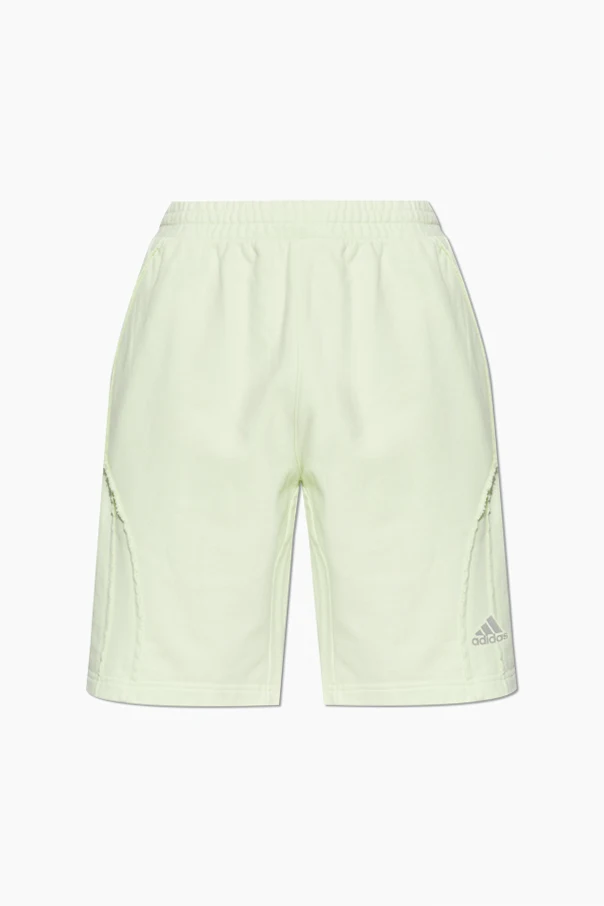 GREEN Cotton shorts with printed logo